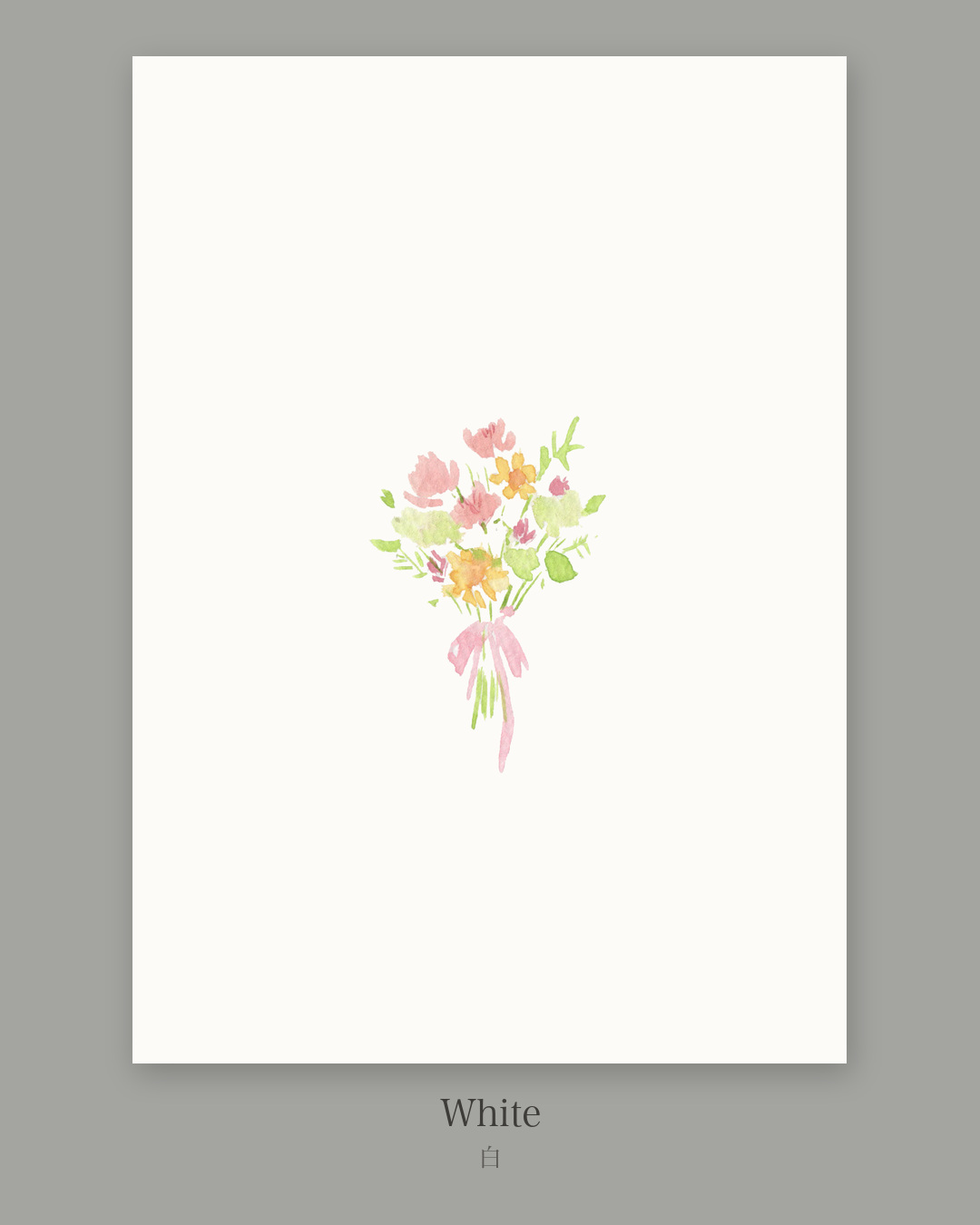 Mini bouquet on white paper
